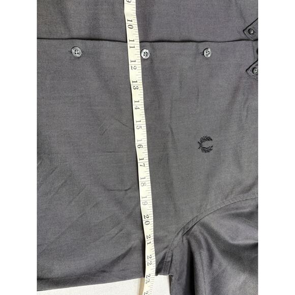 Fred Perry Brushed Oxford Shirt Men's XL Black Button Down Long Sleeeve NWT - Picture 4 of 6
